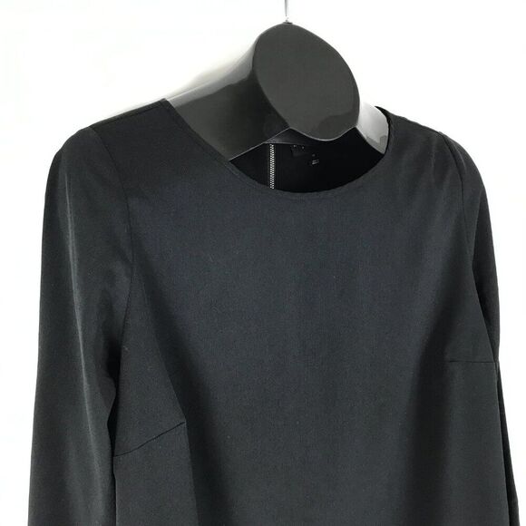 Lane Bryant Tiered Tunic Blouse Women's Plus Size 14 Black Lined Career Holiday - Picture 4 of 12